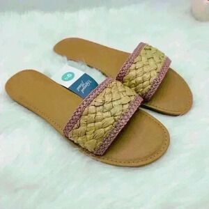 Women's Dez Woven Slide Sandals - Universal Thread, Rose Pink, size 9.5